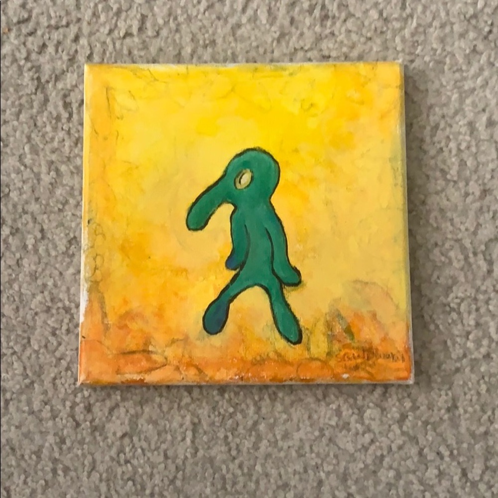 Squidward painting
